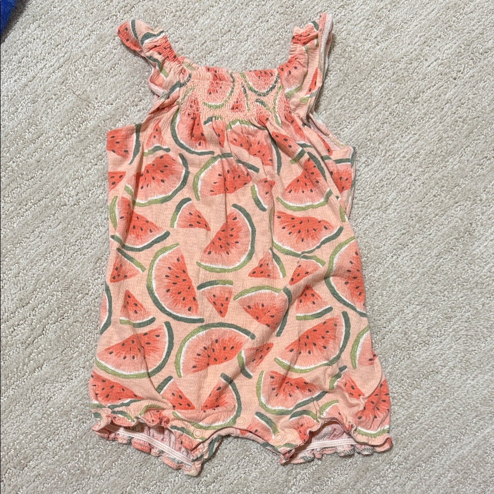 Carter's Watermelon Print One Piece - Pink and Green